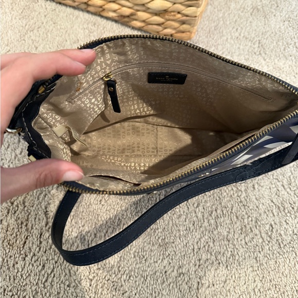 Kate Spade Navy and White Checkered Crossbody Bag - Picture 3 of 4